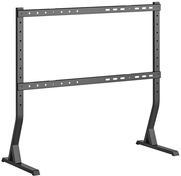 LogiLink TV tabletop stand in black, adjustable for 45"-90" screens, featuring a sturdy metal frame with a sleek design and multiple mounting holes for versatility.