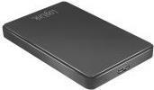 Black LogiLink UA0339 storage drive enclosure for HDD/SSD, featuring a sleek, minimalist design with a USB port for connectivity.