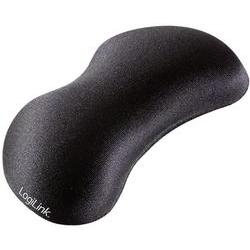 Ergonomic black gel wrist support mat designed for comfort, featuring a smooth surface and contoured shape for enhanced wrist alignment during mouse use.