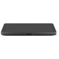 Logitech video conferencing system, sleek black rectangular device with Ethernet LAN port, designed for 6 people.