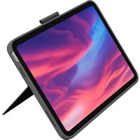 Logitech Combo Touch iPad Keyboard Case, gray, with kickstand and detachable keyboard for 10th gen iPad.