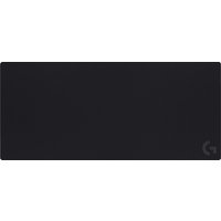 Black Logitech G840 XL cloth gaming mouse pad with subtle G logo in the corner.