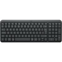 Black Logitech K250 compact Bluetooth wireless keyboard with full QWERTY layout and numeric keypad.