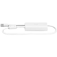 White Logitech Ethernet network card with USB connector and compact rectangular design.