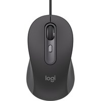 Black Logitech Signature Wired M520 mouse, ambidextrous design, USB-C connection, optical sensor, 4000 DPI.