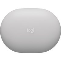White oval Logitech Spot sensor with "logi" logo, smooth surface, compact design.