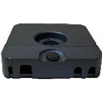 Black Logitech Swytch Extender with square shape, circular center port, and multiple connection slots.