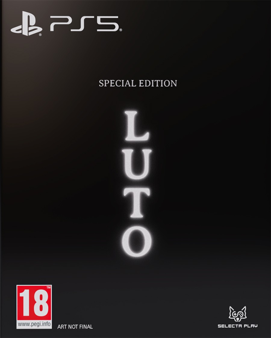 Black box featuring "LUTO" in bold white text, "SPECIAL EDITION" above, PlayStation 5 logo, and age rating of 18, with a sleek, modern design.