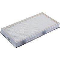 Rectangular white Makita HEPA filter with pleated design and plastic frame for backpack vacuum cleaners and 40v sweepers.