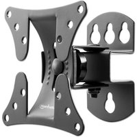 Black Manhattan 462662 TV mount with adjustable arm and multiple mounting holes for 32" screens.