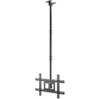 Black Manhattan ceiling mount for 37"-65" screens, adjustable height, VESA compatible, holds up to 50kg.