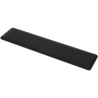 Black Manhattan ergonomic wrist rest keyboard pad, 445 × 100mm, soft memory foam, non-slip rubber base.