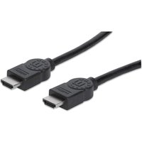 Black Manhattan HDMI cable, 3m, male to male connectors, supports 4K@30Hz, high speed, ultra HD, durable design.
