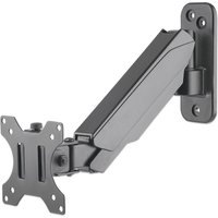 Black Manhattan wall mount with spring arm, two pivots, VESA compatible bracket for 17"-32" screens, max 8kg.
