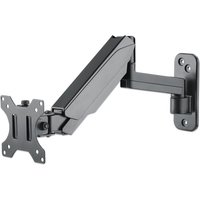 Black Manhattan wall mount with adjustable spring arm and VESA plate for TVs and monitors.
