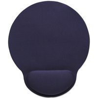 Blue Manhattan wrist gel support pad and mouse mat with non-slip base, rounded shape, and ergonomic wrist cushion.