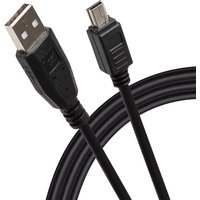 Black 2m USB-A to Mini USB-B cable with textured connectors by Maplin