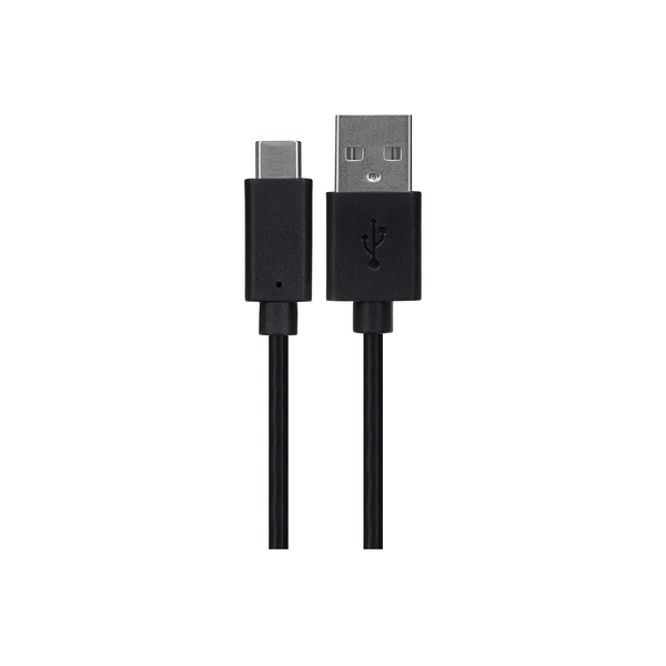 Grey braided USB-C to USB-A cable, 1 meter long, featuring a robust design for durability and delivering up to 60W power transfer.