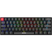 Black MARVO Scorpion KG933G Saber 61 mechanical keyboard with RGB backlit keys, compact 60% UK layout.
