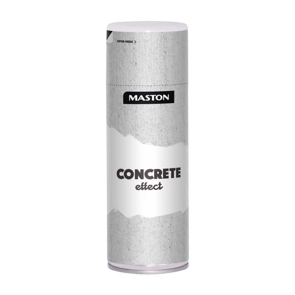 Gray cylindrical spray paint can with a matte finish, labeled "Maston Concrete Effect" in bold black and white text, featuring a clean, modern design.