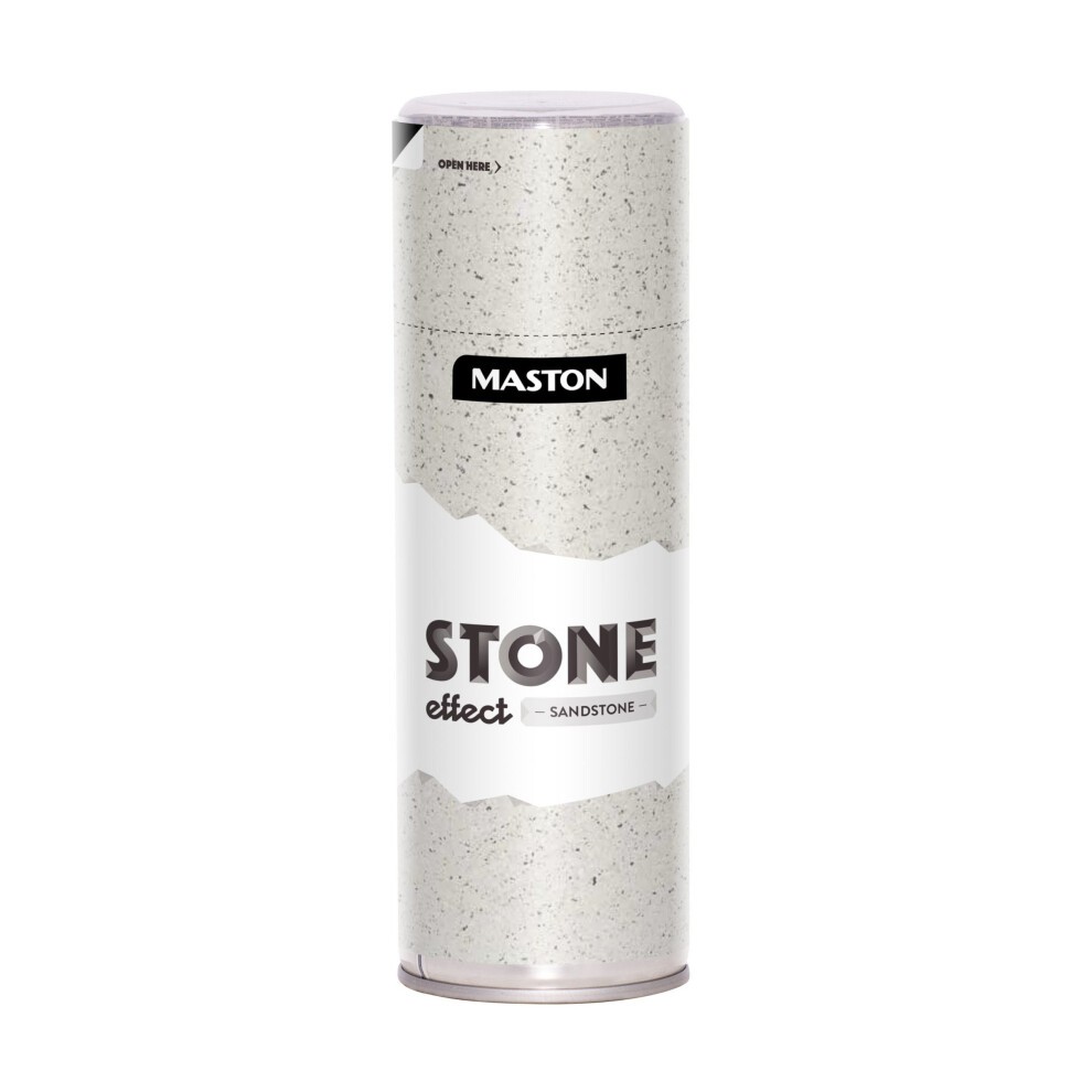Maston Spray Paint in a 400ml can, featuring a textured sandstone effect with a light beige color and a prominent "STONE effect" label.