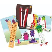 Mathlink Cubes Numberblocks 11-20 Activity Set with colorful cubes and character cards featuring numbers 11 to 20.