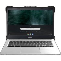 Black MAXCases Extreme Shell-L rugged case on Acer C933 Chromebook 14", transparent back, reinforced corners.