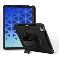 Black MAXCases Extreme Shield for iPad Air 6, rugged design, screen protector, shoulder strap, and kickstand.