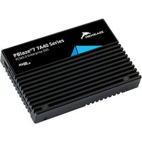 Black Memblaze PBlaze7 7A40 Series SSD with ribbed texture and blue logo, PCIe 5.0, 61.44TB capacity.