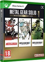 Green Xbox Series X game case featuring "Metal Gear Solid: Master Collection Vol. 1" with artwork of iconic characters and titles from the series on the front cover.