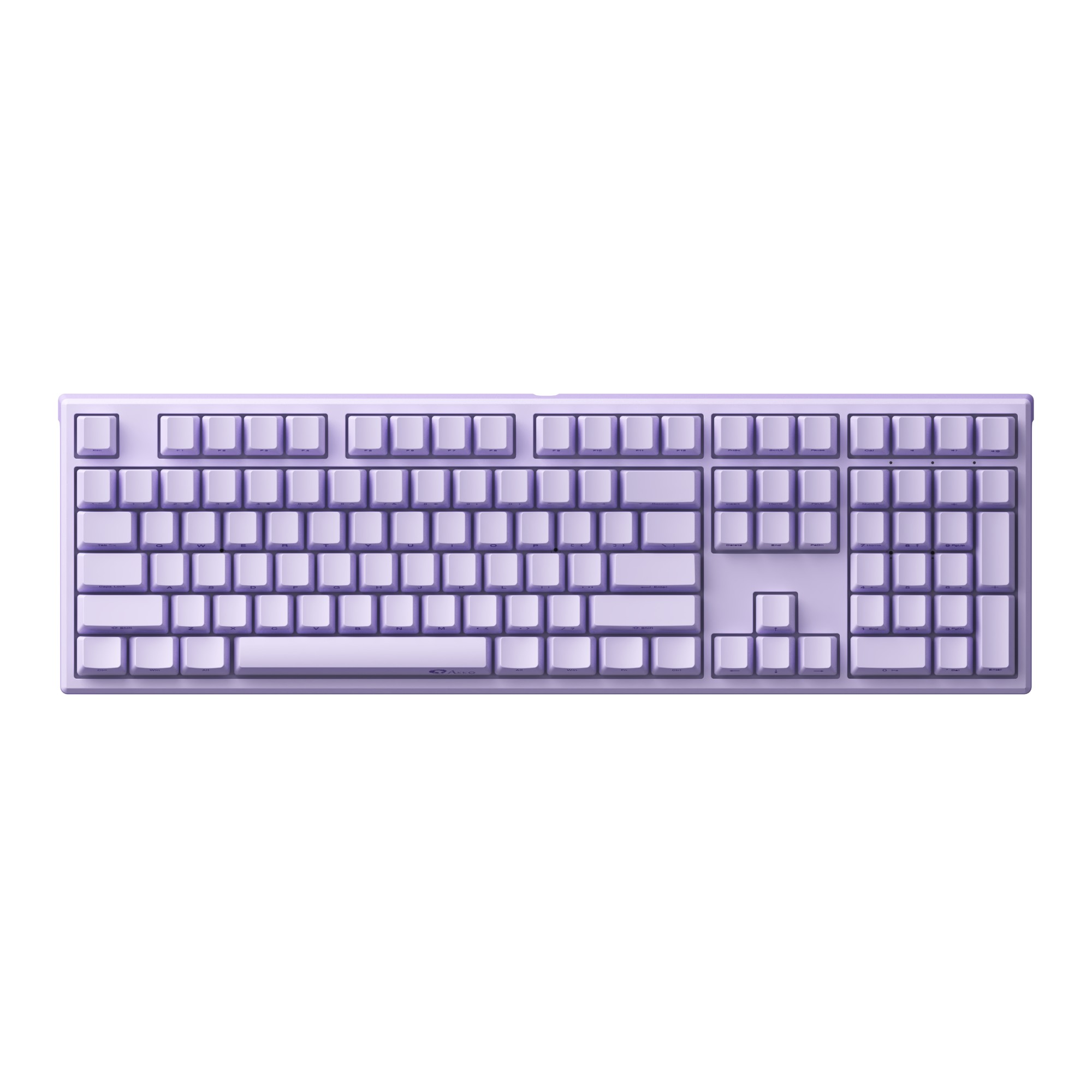 Taro Purple mechanical keyboard by MonsGeek featuring a sleek design, pastel purple color, and a full set of keys with a compact layout.