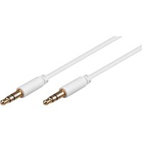 White Microconnect 0.5m audio cable with 3.5mm gold-plated connectors