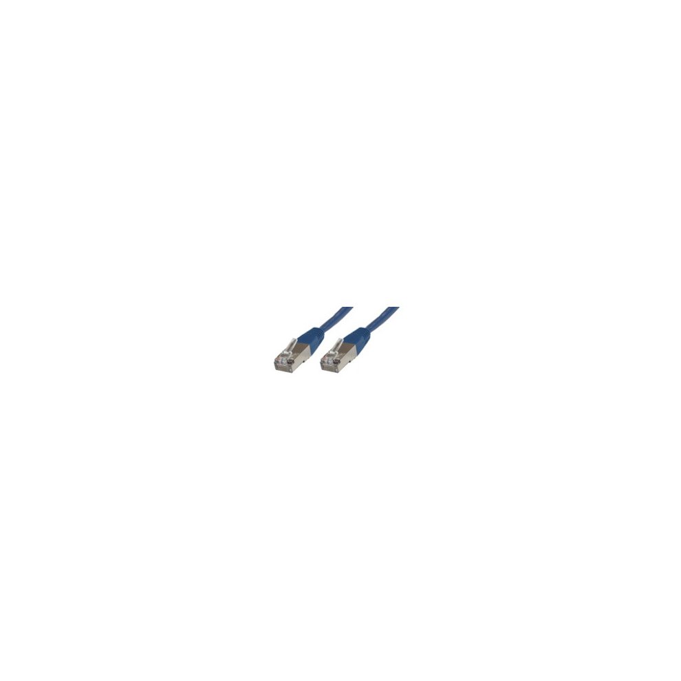 Blue 2-meter Cat5e F/UTP networking cable with RJ45 connectors on both ends, featuring a durable plastic exterior and a flexible design for easy installation.