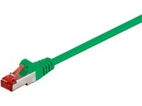 Green 0.5 m Cat6 F/UTP networking cable featuring a durable design with a clear plastic connector and a red clip for secure connection.