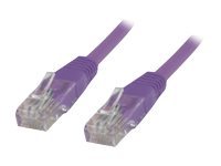 Purple 2-meter Cat6 F/UTP networking cable with transparent connectors on both ends, designed for reliable data transmission.