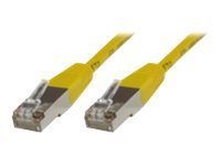 Yellow 10-meter Cat6 F/UTP networking cable with sturdy connectors, designed for reliable data transmission and minimal interference.