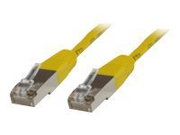 Yellow 15-meter Cat6 F/UTP networking cable featuring RJ45 connectors on both ends, designed for high-speed data transmission.