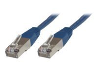Blue networking cable with a 20-meter length, featuring F/UTP (FTP) design and metal connectors on both ends for enhanced connectivity.