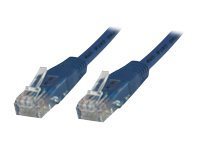 Blue 10-meter Cat5e U/UTP networking cable with transparent connectors on both ends, designed for reliable data transmission.