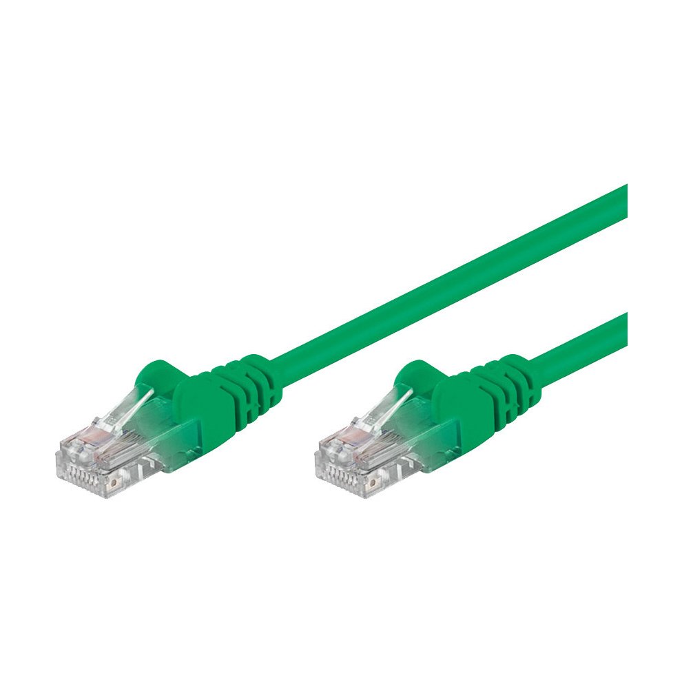 Green 0.25 m Cat6 U/UTP networking cable with clear plastic connectors on both ends, designed for high-speed data transmission.