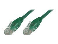 Green 0.5 m Cat6 U/UTP networking cable featuring clear plastic connectors at both ends, designed for reliable data transmission.