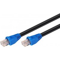 Black 2m Cat6 U/UTP networking cable with blue connectors by Microconnect.
