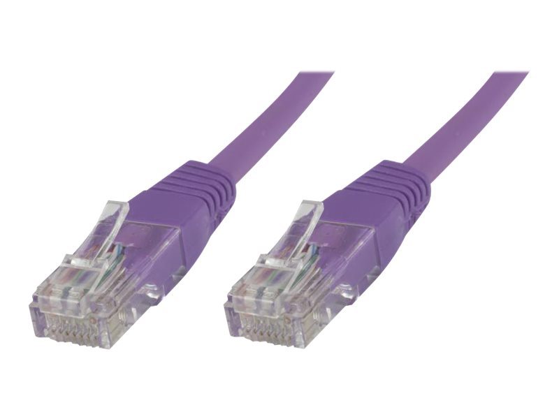 Purple Microconnect B-UTP620P networking cable, 20 meters long, featuring two clear RJ45 connectors, designed for Cat6 U/UTP (unshielded twisted pair) applications.