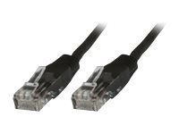Black 20-meter Cat6 U/UTP networking cable with clear plastic connectors on both ends, designed for reliable data transmission.