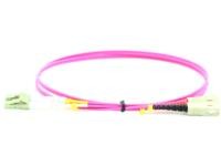 Violet Microconnect FIB422003P InfiniBand/fibre optic cable, 3 meters long, featuring LC and SC connectors at each end, with a flexible, durable design.