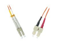 Microconnect FIB422010 InfiniBand/fibre optic cable, 10 meters long, featuring LC and SC connectors, with blue and orange color coding for easy identification.