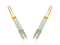 Microconnect FIB440005 InfiniBand/fibre optic cable, 5 meters long, featuring orange LC connectors with a sleek, durable design for high-speed data transmission.