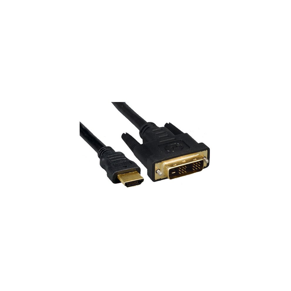 Black 1.5 m video cable adapter featuring an HDMI connector on one end and a DVI-D connector on the other, designed for high-definition video transmission.