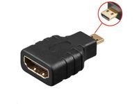 Microconnect Micro HDMI to HDMI gender changer in black, featuring a compact design with gold-plated connectors for reliable signal transmission.