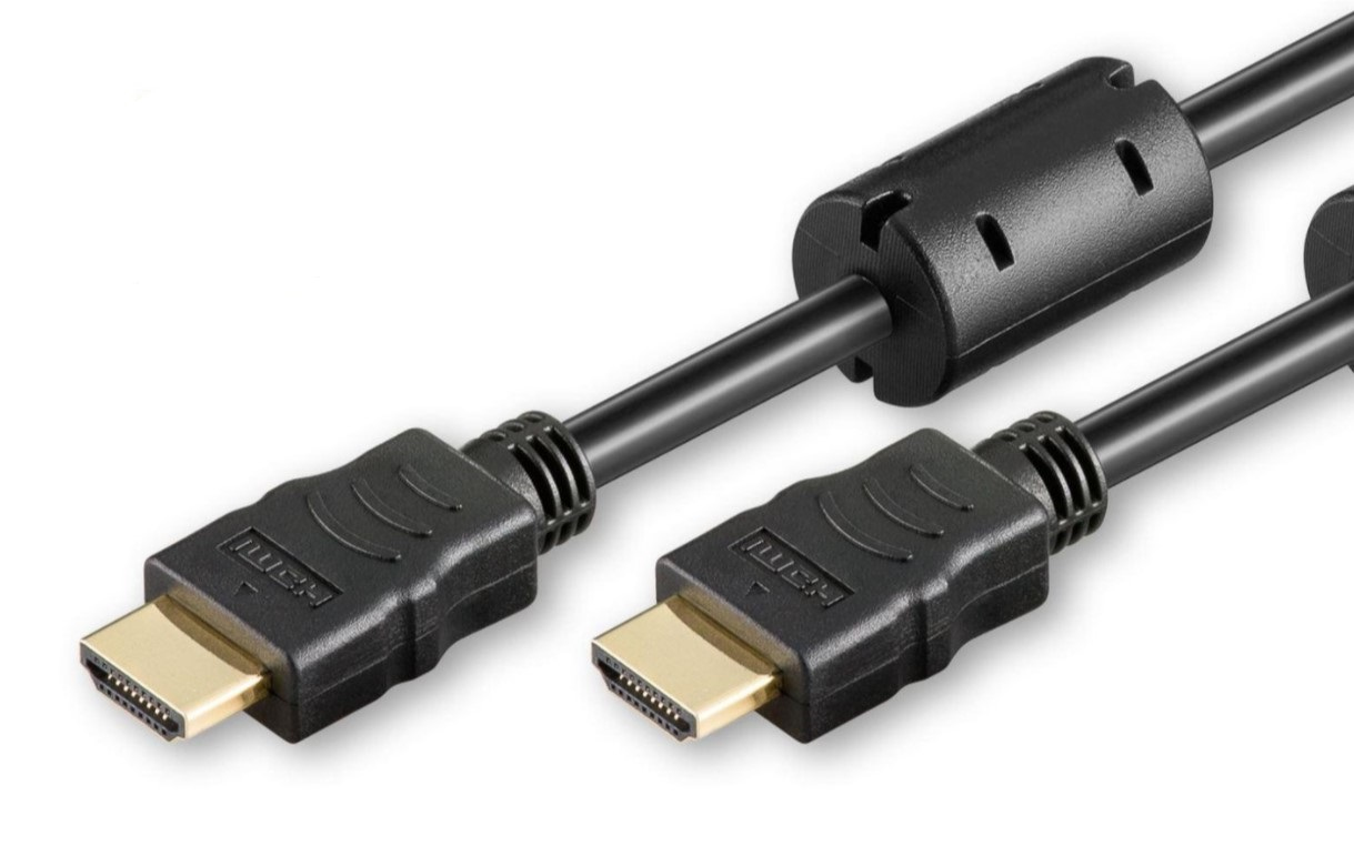 Microconnect HDMI High Speed Cable, 7.5m long, featuring black plastic connectors with gold-plated tips and a flexible black cable, designed for high-definition video and audio transmission.